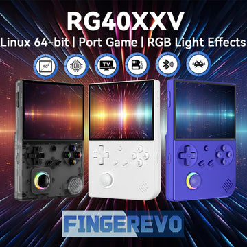 Fingerevo Rg40Xxv Handheld Game Console 4.0-In 640 * 480 Ips Oca Screen 3200Mah 64Bit System Rg 40Xxv Blue
