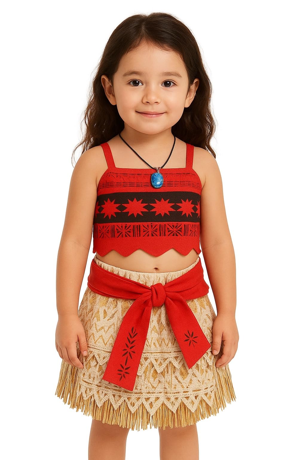 Fancydresswale Princess Monana Costume For Girls With Magical Seashell Necklace (6-7 Years)