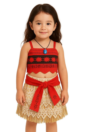 Fancydresswale Princess Monana Costume For Girls With Magical Seashell Necklace (4-5 Years)
