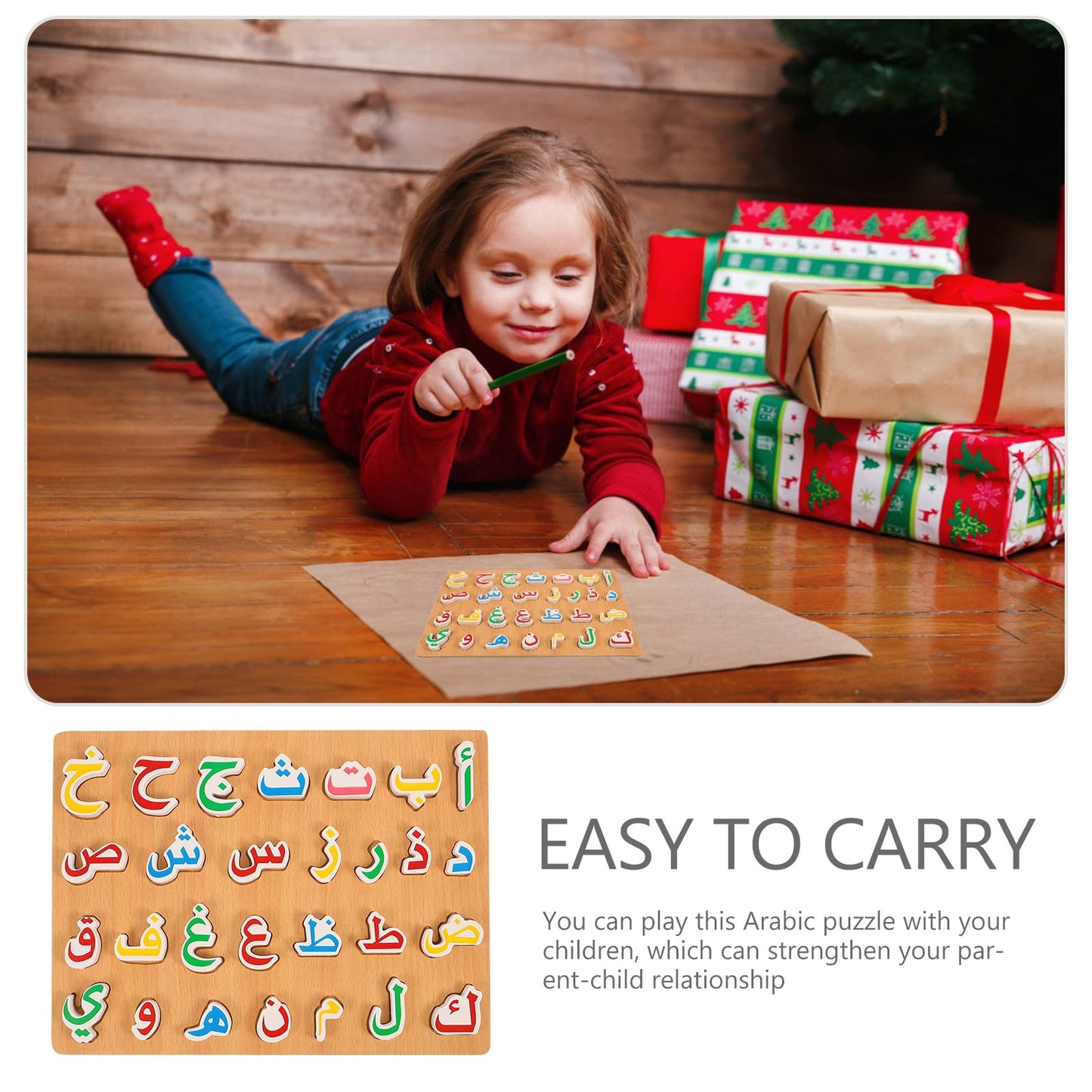 1 Set Wooden Arabic Alphabet Puzzle Childrens Montessori Preschool Education Hand Grip Puzzle Game For Kids Wooden Toys Educatio