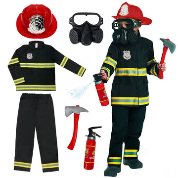 Morph Black Firefighter Costume For Kids Fireman Costume For Boys Fire Fighter Costume For Boys Kids Fire Fighter Outfit Boys Large