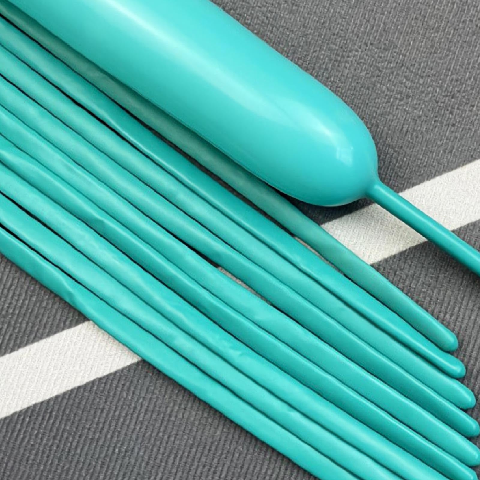 260 Balloons Teal Blue, Thickened 100 Pack Long Balloons Twisting Skinny Magic Balloons For Balloon Arch Animals Clown Kids Birt
