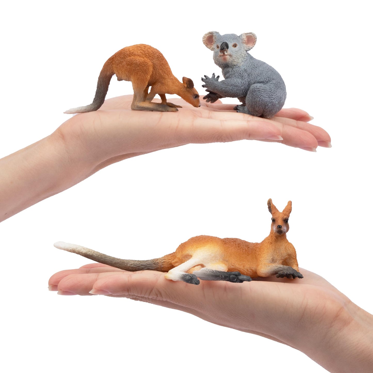 Toymany 7Pcs Australian Wildlife Animal Figurines Includes Koala And Kangaroo Figure Toy, Plastic Forest Animal Figures Toy Set, Cake Toppers Christmas Birthday Gift For Kids Toddlers
