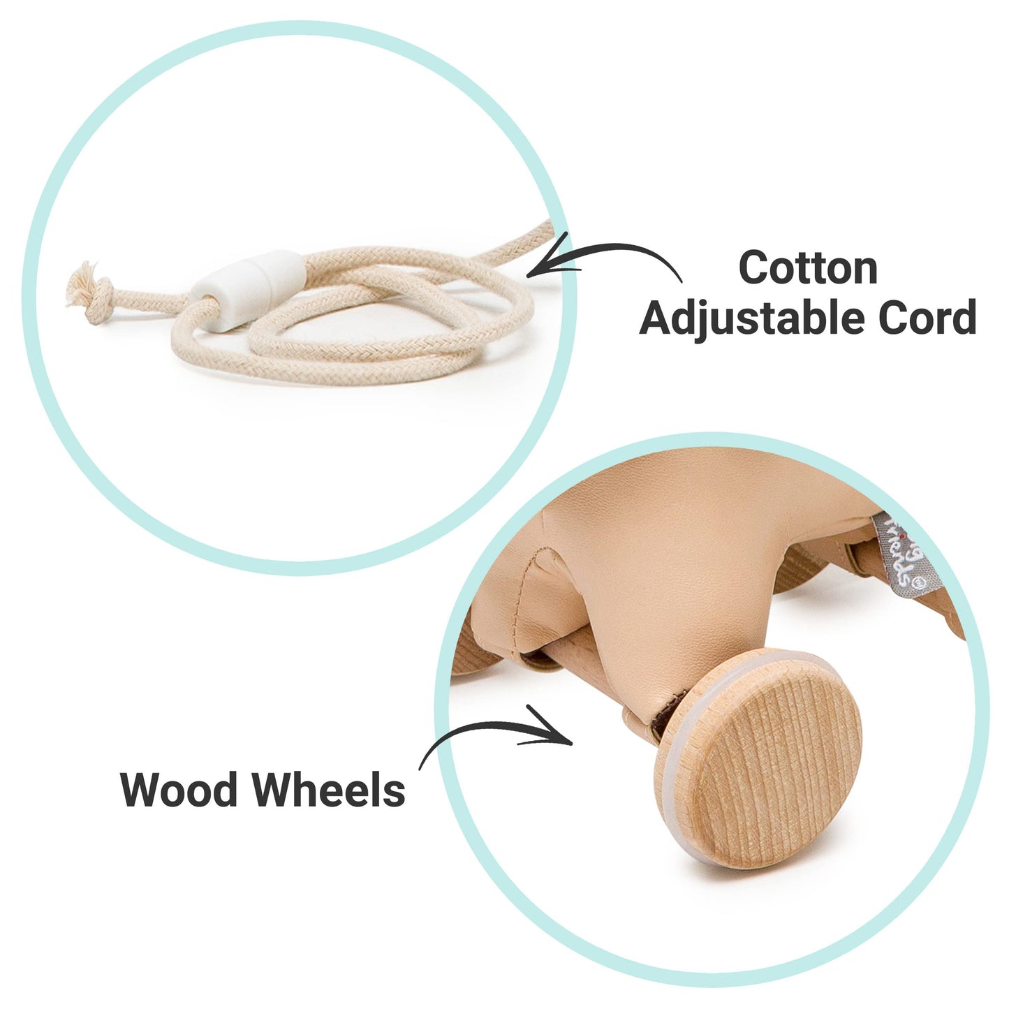 Little Big Friends Pull Along Friends | Pull Along Toy For Baby | Traditional Toys | Easy To Clean | Adrien The Dog