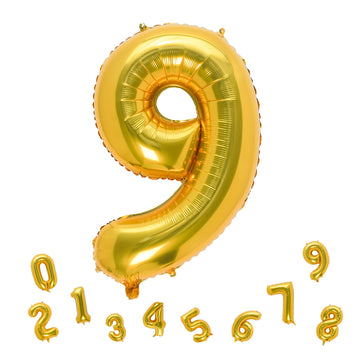 32 Inch Gold Number 9 Balloons Foil Ballon Digital Birthday Party Decoration Supplies (Gold Number 9 Balloon)