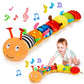 Baby Sensory Caterpillar Toys 0-3 Month Music Animal Stuffed Plush Toy For Infant 0-3-6-12 Month Tummy Time With Crinkle Rattle