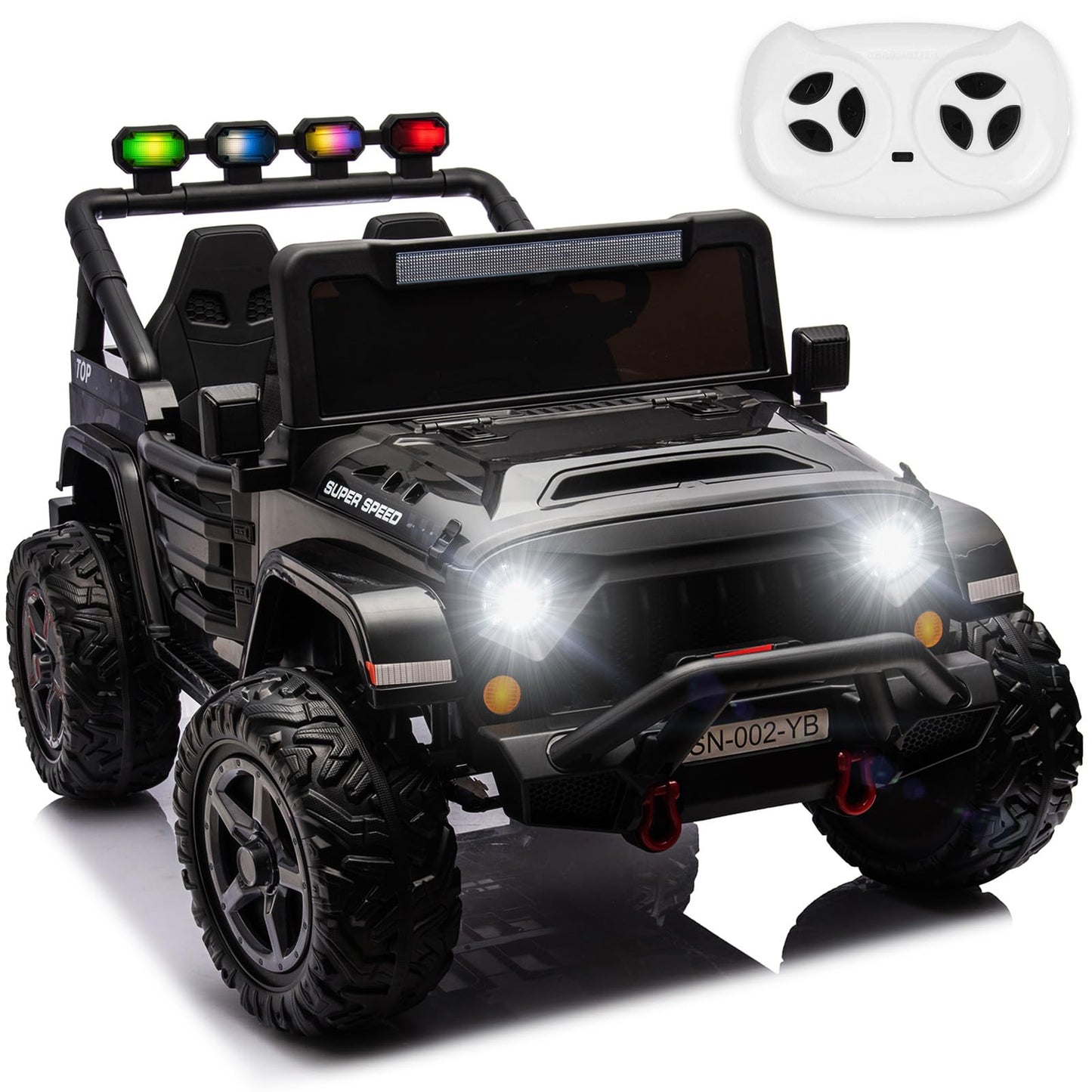 NEWQIDA 24V 2 Seater Ride on Car w/Remote Control 4wd Kids Electric Vehicles Ride on Toys Car, EVA Tires Wheels, 20'' Spacious S