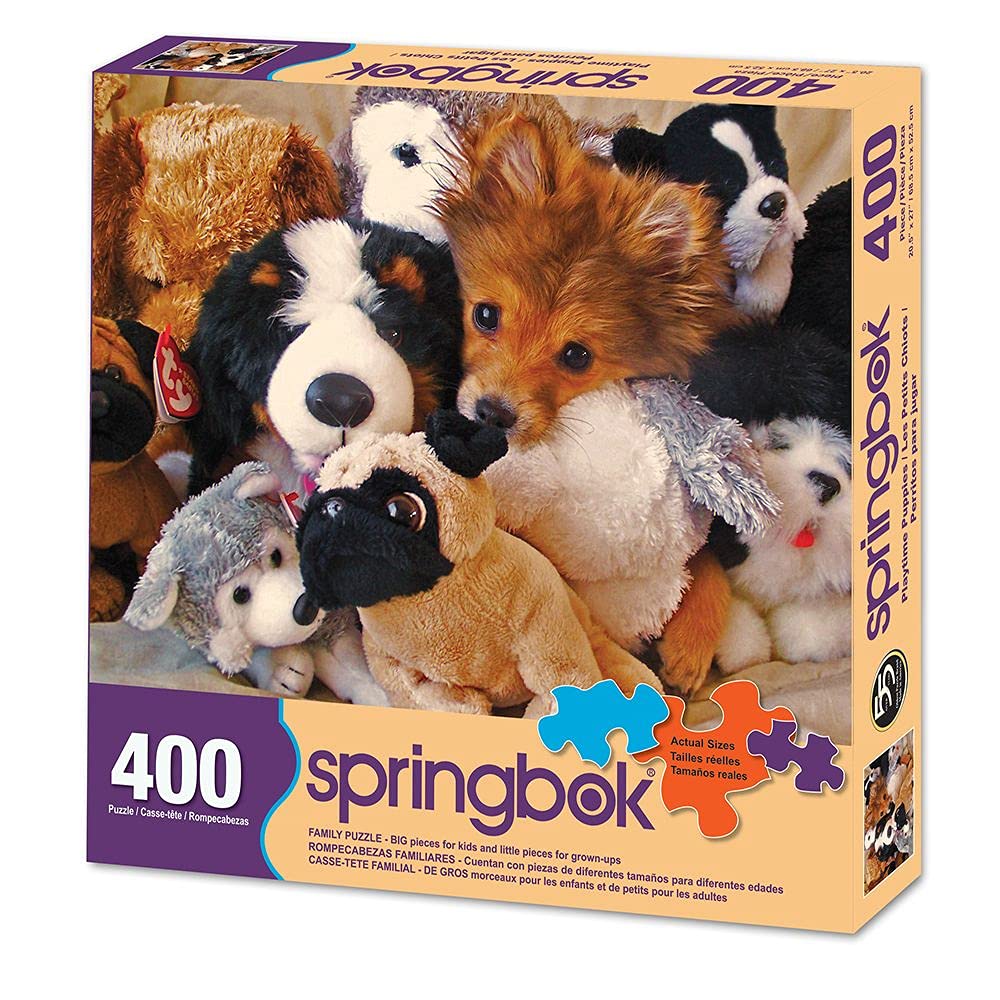 Springbok'S 400 Piece Family Jigsaw Puzzle Playtime Puppies - Made In Usa