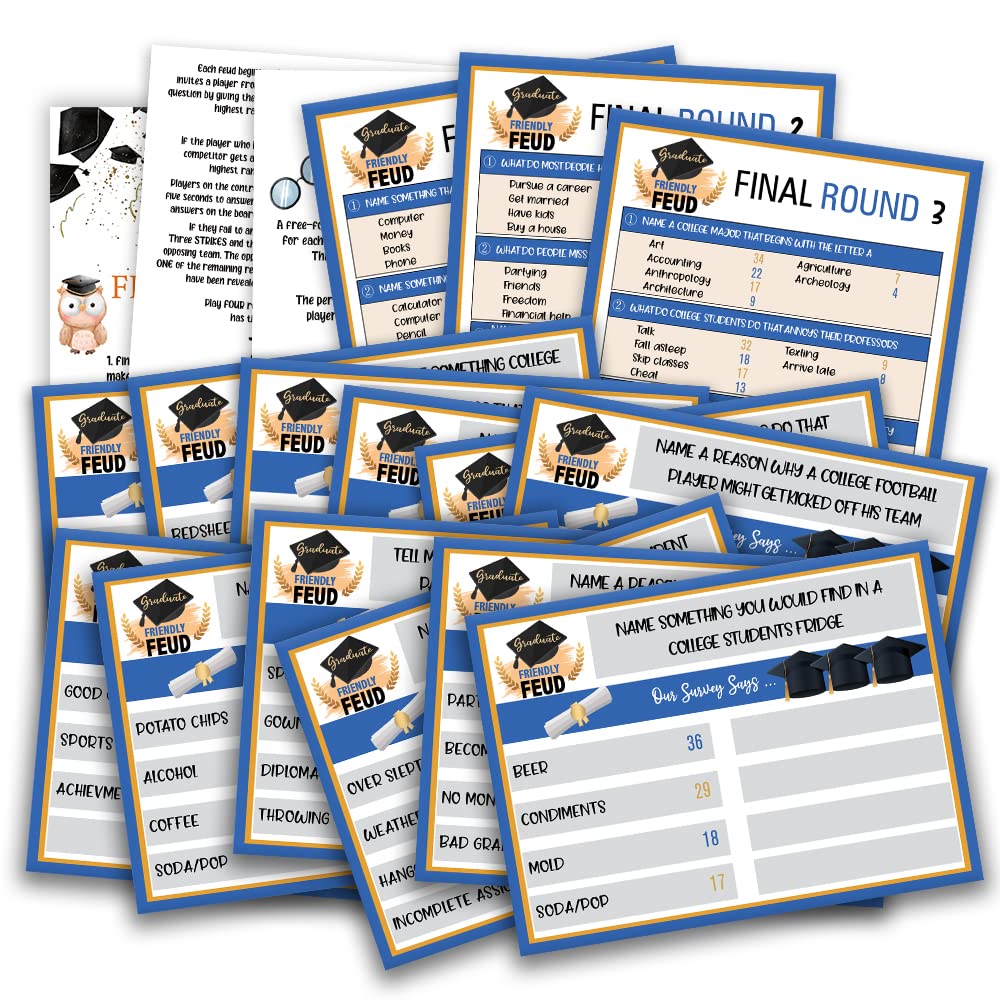 Graduation Friendly Feud Quiz  Graduation Feud Quiz  Graduation Decorations  Graduation Party Game  Graduation Activity  Grad Party Idea  Class Game  Feud Trivia Quiz (G01)