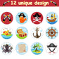 1000 Pieces Pirate Stickers Fun Pirate Themed Stickers Assorted Pirate Roll Stickers Pirate Wall Decals Pirate Birthday Party Fa