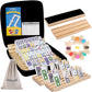 Upgraded Mexican Train Dominoes Set With Wooden Hub And 8 Racks/Trays,Double 12 Dominos Set For Kids, Adults Travel Domino Train