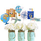 Yaaaaasss! Adventure Themed Centerpieces Set of 21 - Travel Props for Graduation, Retirement, Bon Voyage, World Map Design - Model ADV-TP