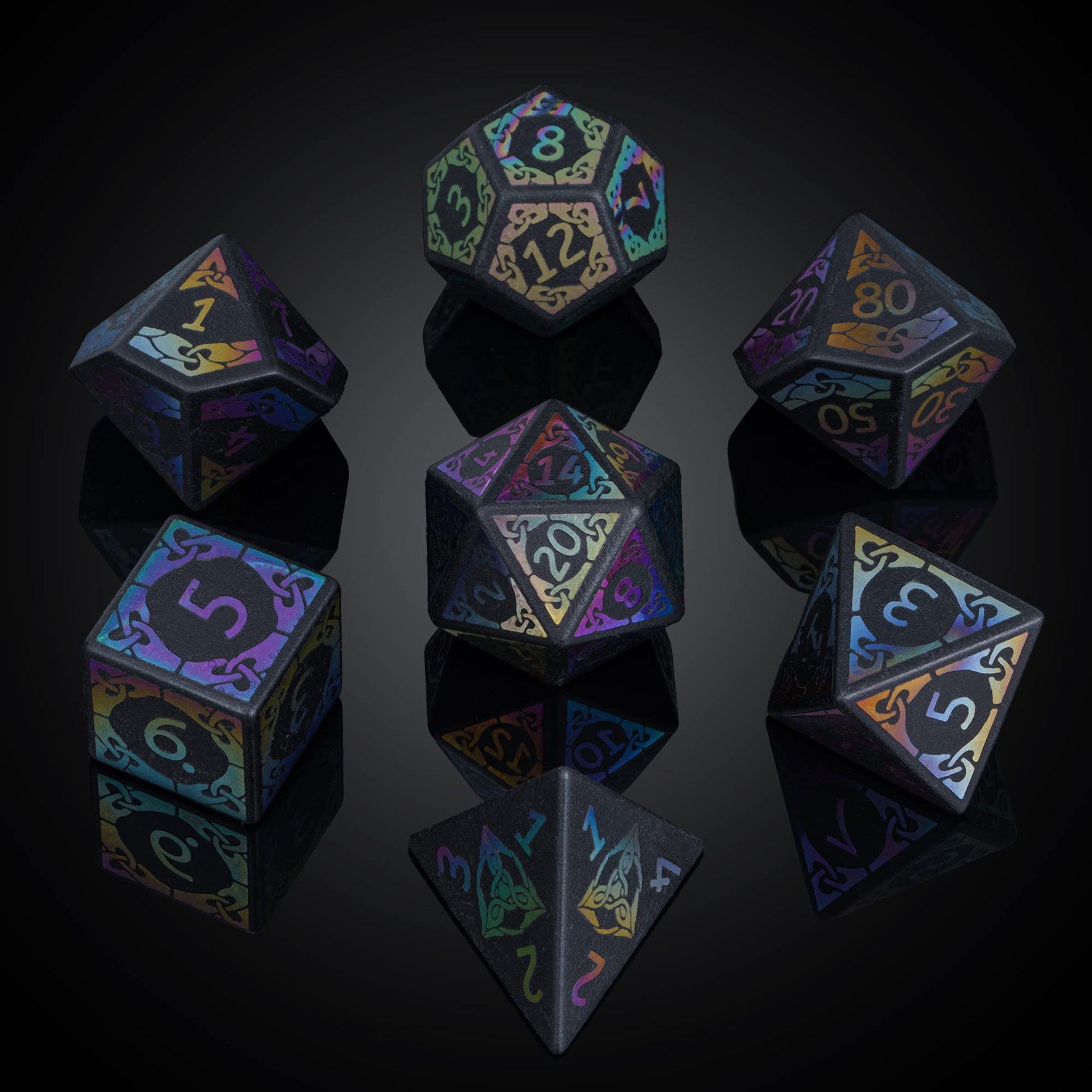 UDIXI Obsidian Dice Gemstone DND Dice Set Stone D&D Dice for Dungeons and Dragons, Stone D and D Dice for MTG Table Games