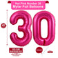 LHOAVWE Hot Pink 30 Foil Mylar Balloons - 40 Inch Jumbo Number Balloons for 30th Birthday Party Decorations