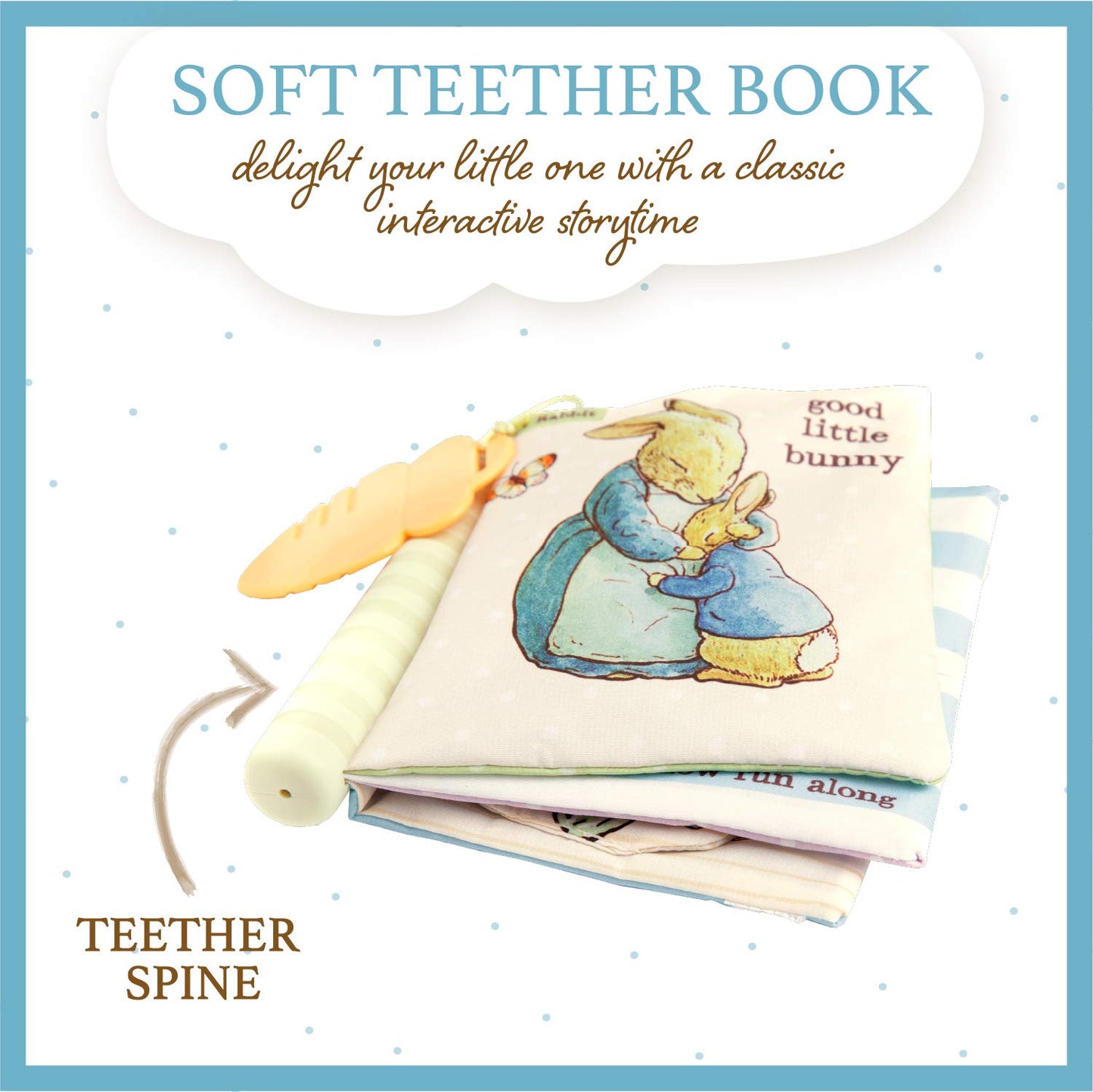 KIDS PREFERRED Peter Rabbit Soft Teether Book, Fabric, Multicolor, 1 Count, Model 24151