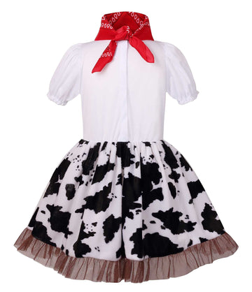 Lmyove Cowgirl Halloween Costume For Girls, Role Play Party Dress Up Outfit For Kids (X-Large, Blue)