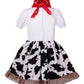 Lmyove Cowgirl Halloween Costume For Girls, Role Play Party Dress Up Outfit For Kids (Large, Blue)