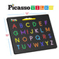PicassoTiles 2-in-1 Magnetic Drawing Board Toy 12x10 inch Large Magnet Bead Tablet Pad with 2 Facings Alphabets STEM Educational
