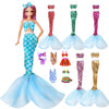 Sparkling Mermaid Doll Clothes Set - 11.5 Inch Doll Fashion Dresses For Girls - 11 Pcs Dolls Swimsuit Mermaid Clothes And Access