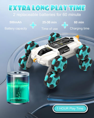 ATHLERIA Gesture Sensing Stunt Rc Cars, 2.4Ghz 8Wd Rechargeable Racing Drift Double-Sided Car, Hand Remote Control Crawler Toy f