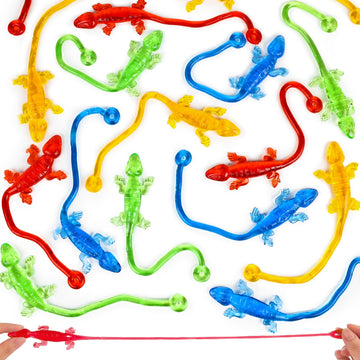 Lovestown 32Pcs Colorful Sticky Lizards, Stretchy Rubbery Sticky Lizards Stretchy Sticky Toys For Kids Party Favors Goodie Bag S