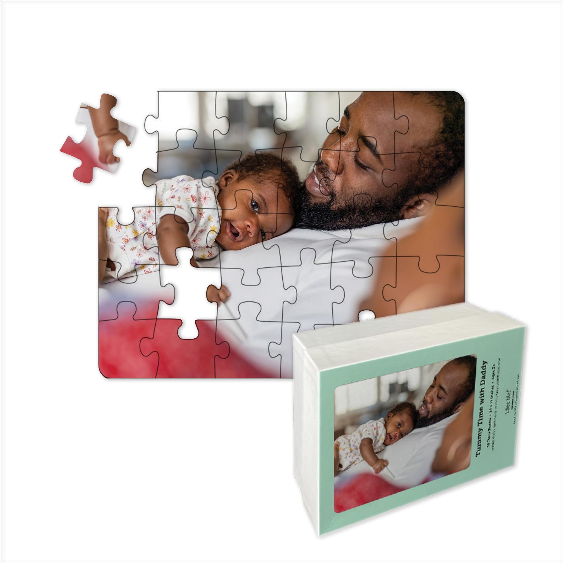 Photo Personalized Puzzle for New Baby | 30 Piece, Custom Jigsaw Puzzle (Horizontal/Landscape) | 14 x 11 | I See Me!