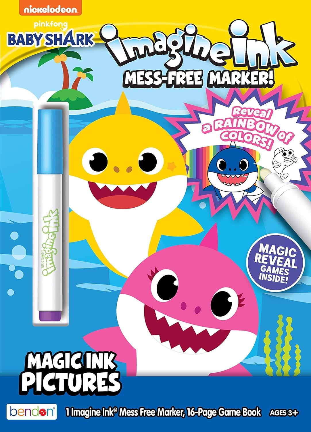 Paint with Water Super Set for Toddlers, Kids - Bundle with 3 Mess Free Books with Water Surprise Brushes Featuring Baby Shark,