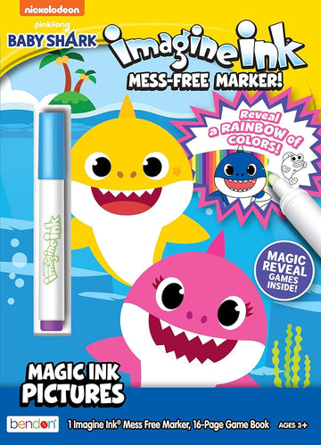 Paint with Water Super Set for Toddlers, Kids - Bundle with 3 Mess Free Books with Water Surprise Brushes Featuring Baby Shark,
