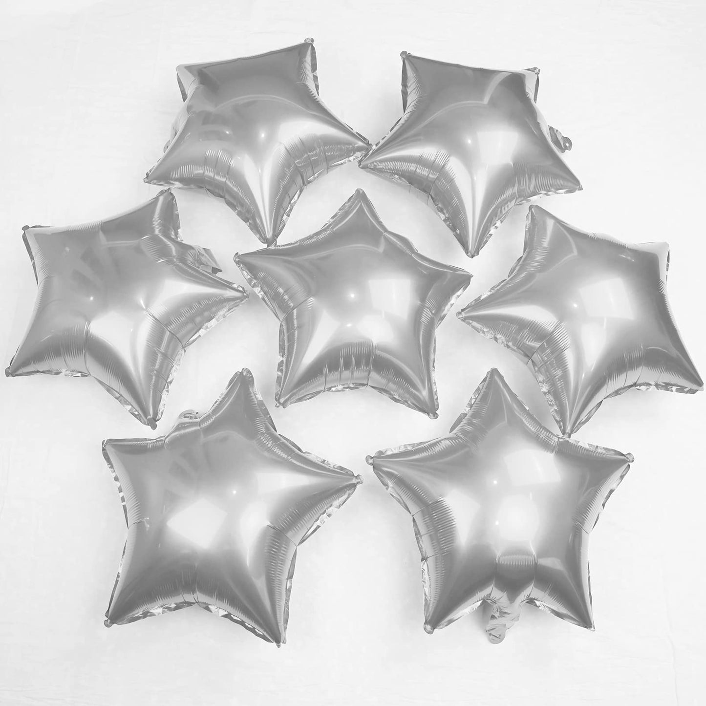 Moukiween Star Balloons,50 Pieces 10 Inch Silver Star-Shape Foil Balloons Mylar Balloons For Party Decorations