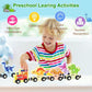 Yzata Magnetic Wooden Dinosaur Train Set Montessori Preschool Educational Car Toys For Baby Toddlers Infants Boys Birthday Gifts