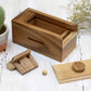 Treasure Chest: Triple Puzzle Lock Box Game For Teenagers & Kids: Magic Money/Small Trinket/Gift Card Holder - Wooden Secret Com