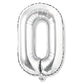 Flyloons 0 number Silver Foil Balloon 16 inch Size Birthday Decoration Items Pack of 1 | 1st Year Balloons | Zero