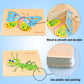Faburo Wooden Puzzles for Toddlers, 8pcs Insect & Animal Shapes, Educational Montessori Toys for 1-3 Year Olds, Berry Color
