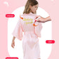 Ivrriss 10Pcs Kid Girls Spa Costume Party Robes Set Silky Plain Kimono Robes For Wedding Birthday(Light Pink,8)