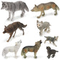 Skylety 8 Pieces Wolves Figurines Wolf Animal Toy Jungle Zoo Animal Wolf Figures Wolf Cake Toppers Realistic Woodland Party Supplies, 8 Styles
