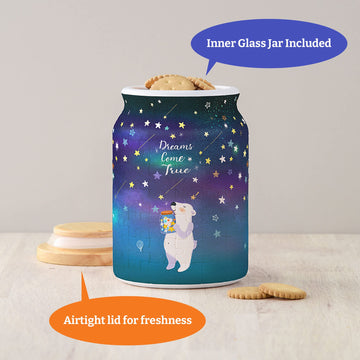 Pintoo 3D Puzzle Jar 128 Plastic Pieces For Adults - Dreams Come True - Airtight Lid Container And Inner Glass Jar For Kitchen D