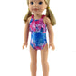 American Fashion World Tie Dye Swimsuit for 14-Inch Dolls | enhanced Quality & Trendy Design | Dolls Clothes | Outfit Fashions for Dolls for Popular Brands