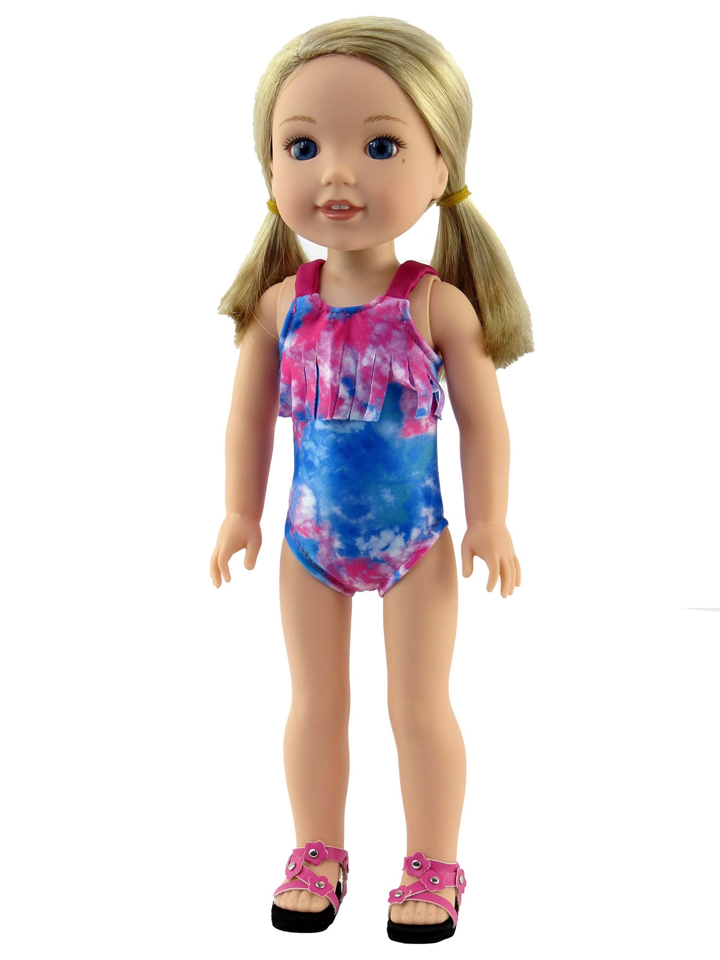 American Fashion World Tie Dye Swimsuit for 14-Inch Dolls | enhanced Quality & Trendy Design | Dolls Clothes | Outfit Fashions for Dolls for Popular Brands