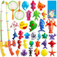 CozyBomB Magnetic Fishing Toys Set for Kids - 30 Plastic Floating Fish, Multicolor for Water Table & Bathtub Fun, Ages 3-6