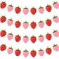 Lewtemi 4 Pcs Berry First Birthday Decor Strawberry Baby Shower Decorations Strawberry Hanging Banner Berry Garland for Strawber
