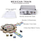 RNK Gaming Mexican Train Dominoes Set Double 12 with Wooden Hub, 8 Metal Trains, Multicolor, Aluminum Case