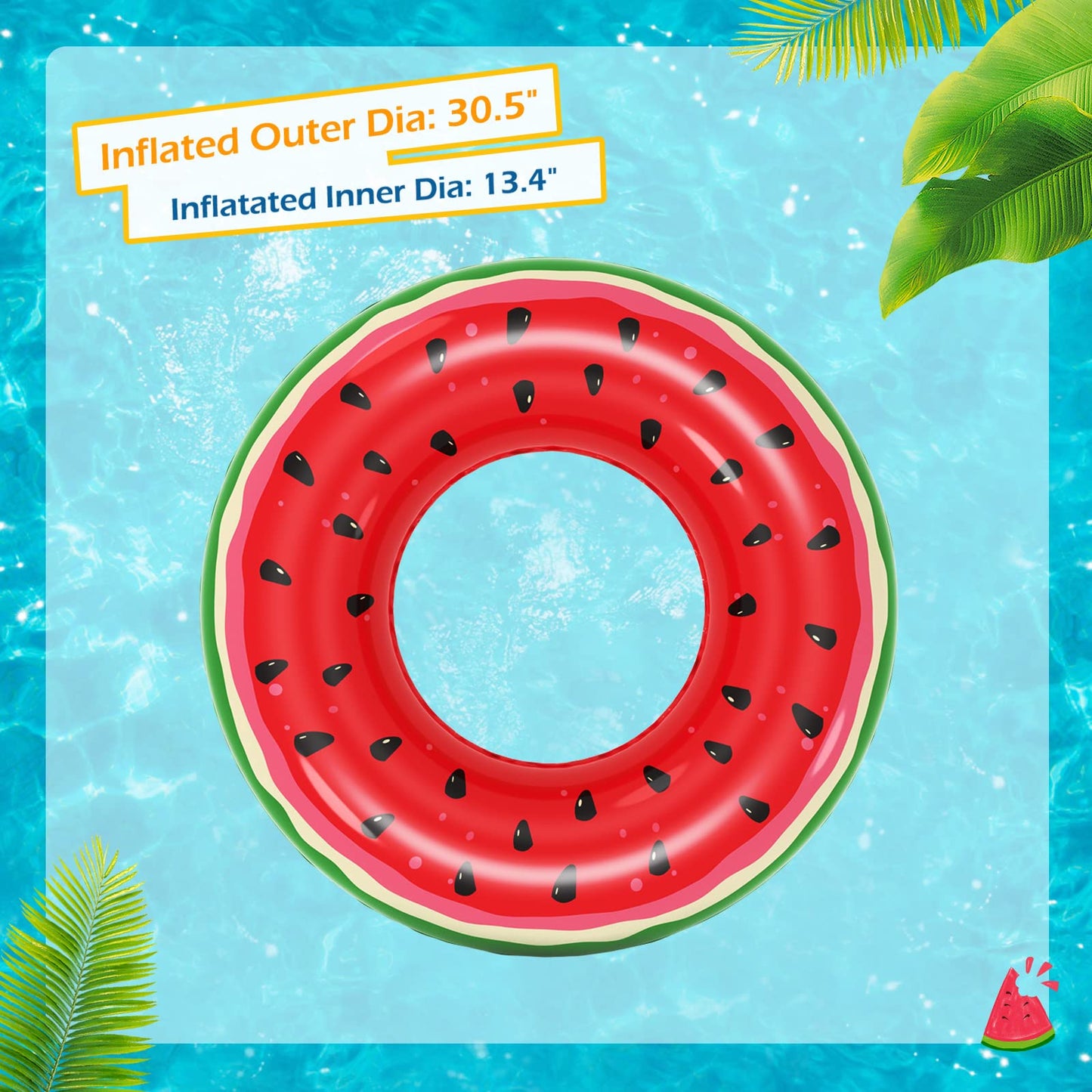 Jasonwell Inflatable Pool Toys Floats for Swimming Pool Party Lake Beach Kids mature-themeds - 4 Pack Floaties Pool Tubes Swim Rings Fruit Water Floaty Watermelon Kiwi Orange Grape