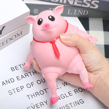 YJHWLF Stretchy Rubber Pig Toy - 5.5" Soft Decompression Doll, High-Elastic, Pig-S Color, Thermoplastic Rubber