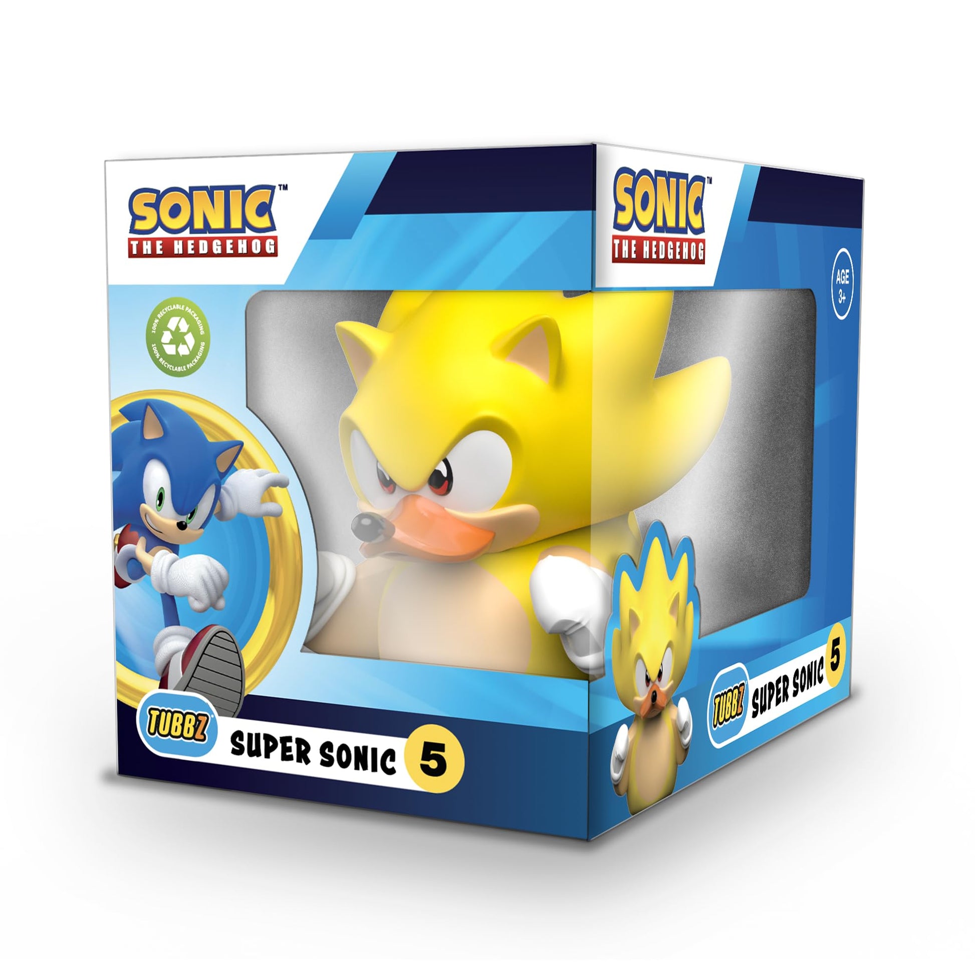 TUBBZ Boxed Edition Super Sonic Collectible Vinyl Rubber Duck Figure - Official Sonic The Hedgehog Merchandise - TV, Movies & Vi