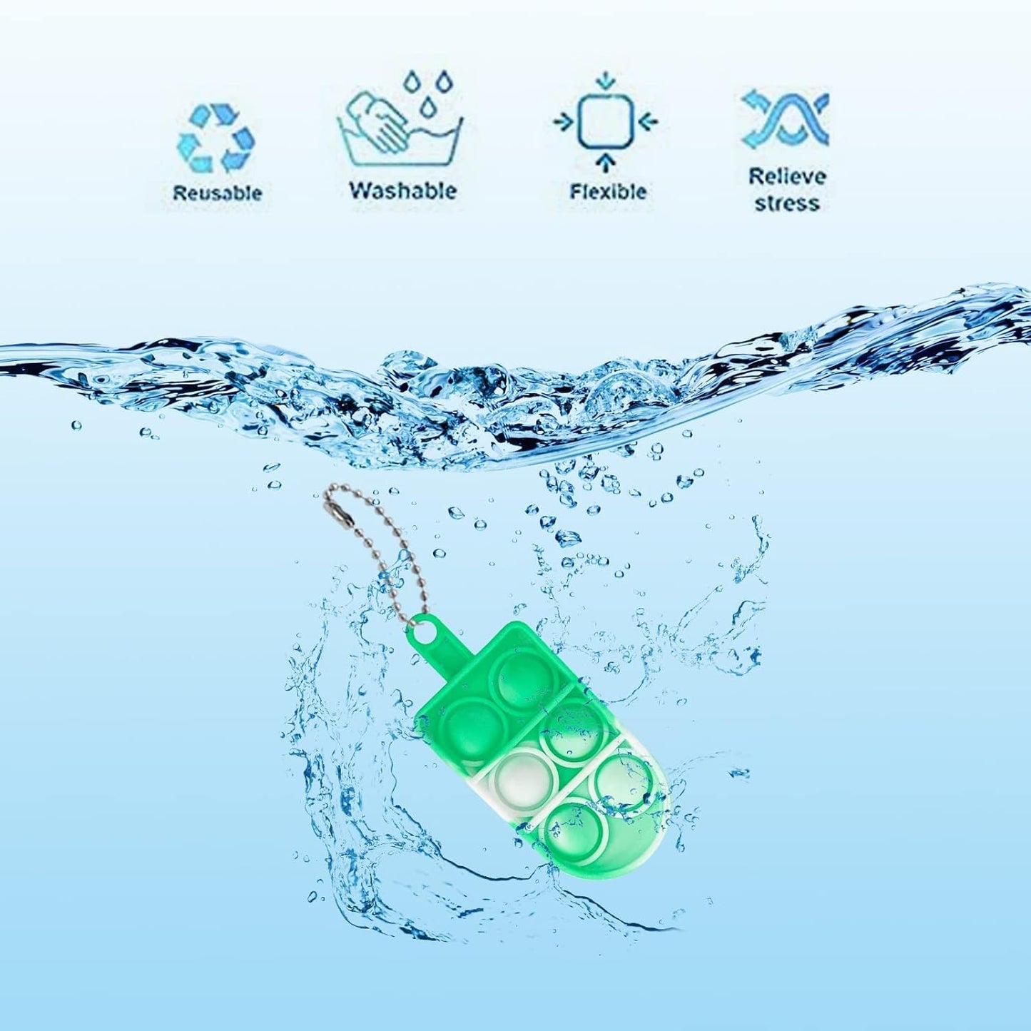 30Pcs Christmas Mini Pop Keychain Fidget Toys, Christmas Day Gifts For Kids Mini Pop Bubble Christmas ,Party Favors Silicone Fidget Keychain Fidget Toy