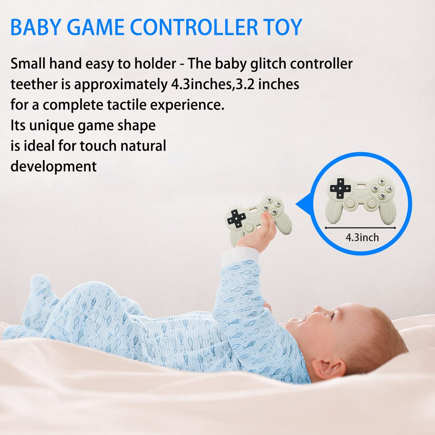 Cool Remote Game Control Teething Toy For Babies 0-6 6-12 Months,Game Controller Teether For Gamer Parents,Baby'S First Valentines Day Gifts,Silicone Remote Chew Toys(White