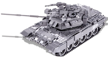 Piececool Metal 3D Puzzles For Adults Or Teens, Military Tank T-90A Diy 3D Metal Model Building Projects Kits Brain Teaser Puzzle - Great Gift Idea,150 Pcs