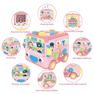 Syozac Toys for 1 Year Old Girls Learning Toy with Music/Math/Activity Game 8 in 1 Interactive Baby Early Educational Toy Montes
