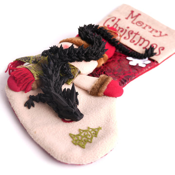 Flavery 3D Printed Dragon - 24 Inch Dragon Fidget Toy, Articulated Dragon 3D Printed Gift For Birthday, Figurine Decor - Black