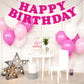 Pink Happy Birthday Banner Sign Happy Birthday Bunting Banner Flag Garland For Kids Girls Baby Birthday Party Decorations Supplies